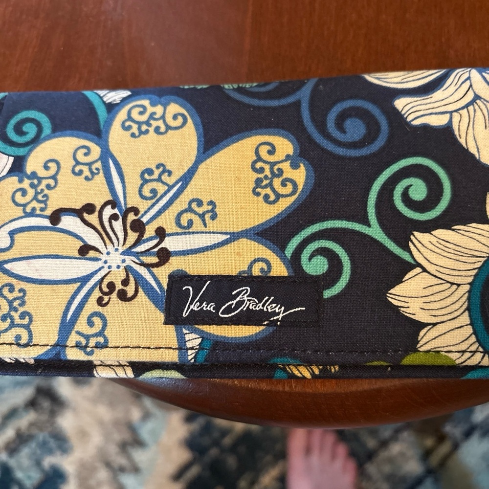 Vera Bradley Blue and Cream Floral Checkbook Cover